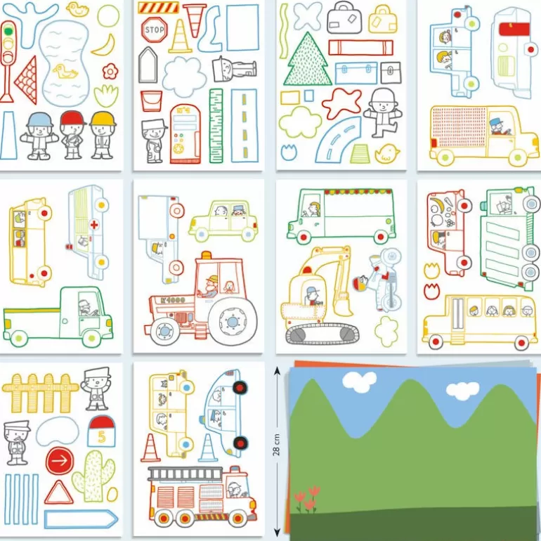 Djeco Bricolage Enfant<Creer Avec Des Formes "Un Monde A Creer, Voitures" 8995