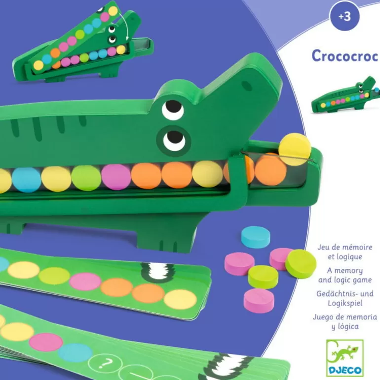 Djeco Jeux De Société<Crococroc, Jeu Educatif De Memoire Et De Logique En Bois 1629
