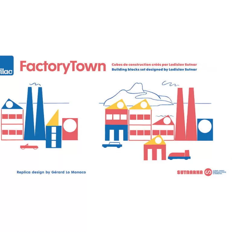 VILAC Jouets Cubes En Bois<Cubes En Bois "Factory Town" De Ladislav Sutnar 1921