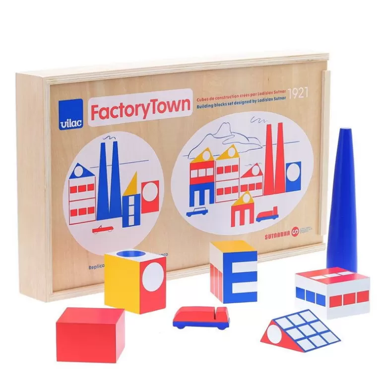 VILAC Jouets Cubes En Bois<Cubes En Bois "Factory Town" De Ladislav Sutnar 1921