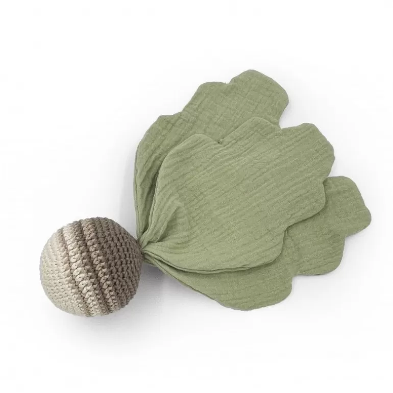 MyuM Peluches Naissance, Doudous<Doudou En Coton Bio "Le Navet Raye Beige" The Veggy Toys