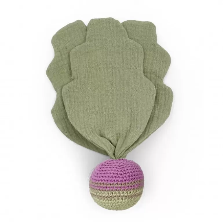 MyuM Peluches Naissance, Doudous<Doudou En Coton Bio "Le Navet Raye Violet" The Veggy Toys