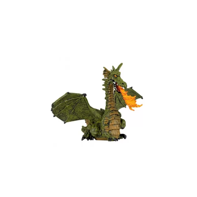 Papo Figurines Papo<Dragon Aile Vert Avec Flamme, Figurine 39025