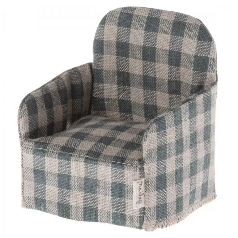 Maileg Maison De Poupee En Bois<Fauteuil A Carreaux Pour Souris - Vert -