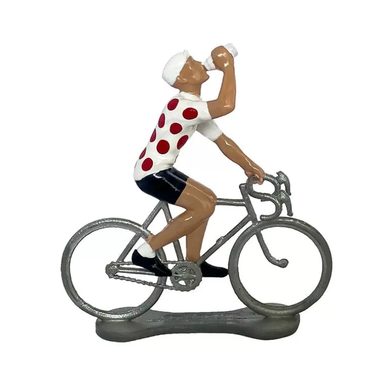 Bernard & Eddy Déco Design<Figurine Cycliste "Assoiffe" Maillot Blanc A Pois _