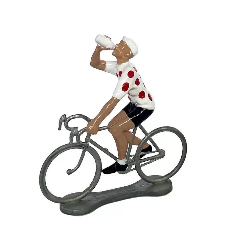Bernard & Eddy Déco Design<Figurine Cycliste "Assoiffe" Maillot Blanc A Pois _