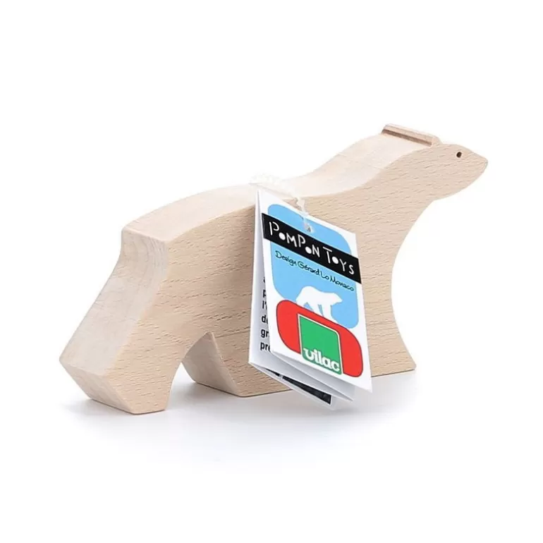 VILAC Jouets D'éveil, Hochets<Figurine D'Animal En Bois "Ours Blanc" De Pompon, 9103A