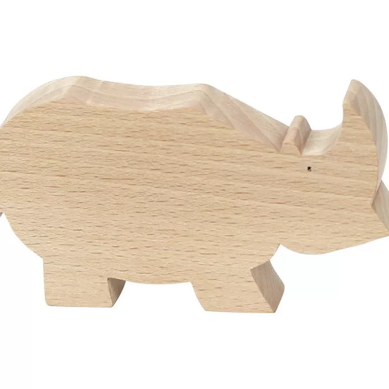 VILAC Jouets D'éveil, Hochets<Figurine D'Animal En Bois "Rhinoceros" De Pompon, 9103B