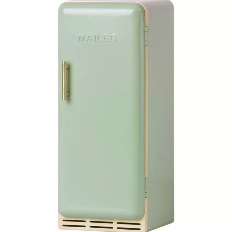 Maileg Maison De Poupee En Bois<Frigo Vintage Miniature - Vert Menthe