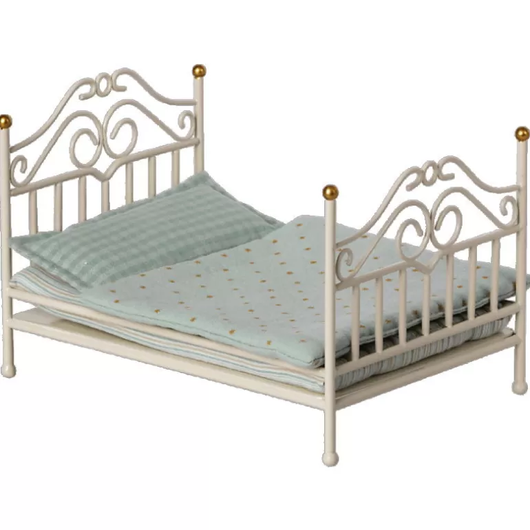 Maileg Maison De Poupee En Bois<Grand Lit Vintage En Metal Blanc Pour Souris