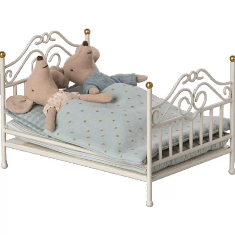 Maileg Maison De Poupee En Bois<Grand Lit Vintage En Metal Blanc Pour Souris