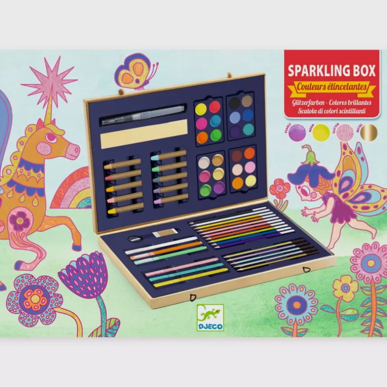 Djeco Feutres Et Gouaches<Grande Boite De Couleurs Etincelantes "Sparkling Box" 9797