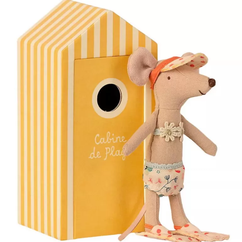 Maileg Maison De Poupee En Bois<Grande Soeur Souris Et Sa Cabine De Plage