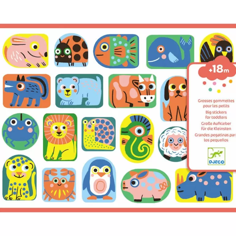 Djeco Autocollants Et Décalcomanies<Grosses Gommettes Pour Les Petits 'Tous En Forme' 9088