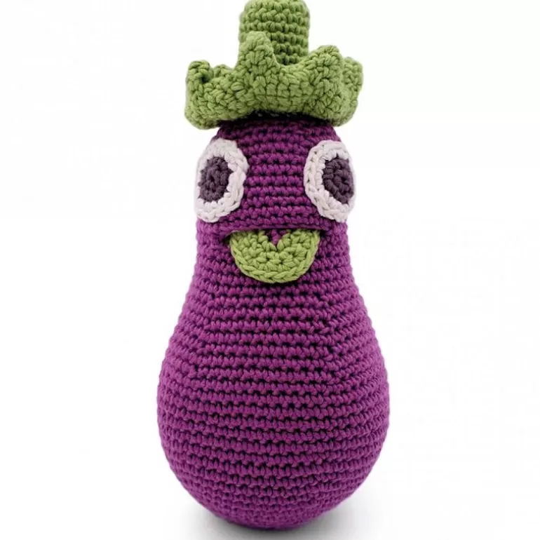 MyuM Jouets Cuisine, Dînette<Hochet Aubergine En Crochet "The Veggy Toys", Coton Bio