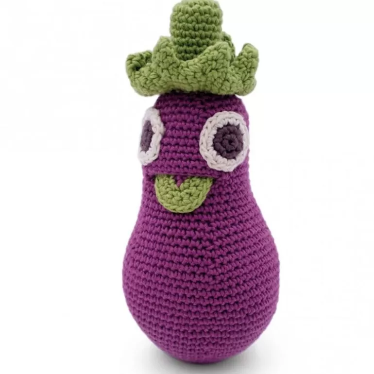 MyuM Jouets Cuisine, Dînette<Hochet Aubergine En Crochet "The Veggy Toys", Coton Bio