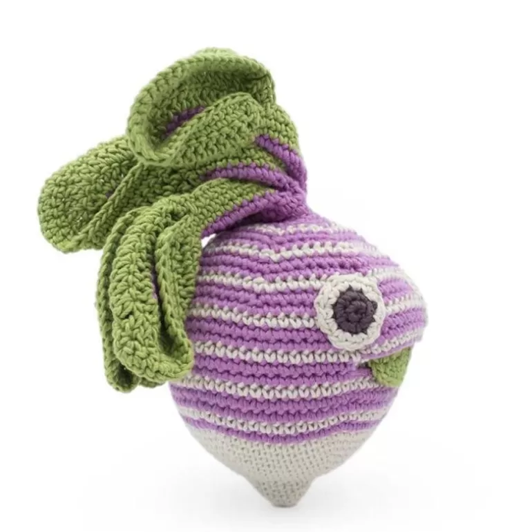 MyuM Jouets Cuisine, Dînette<Hochet Navet Raye En Crochet "The Veggy Toys", Coton Bio