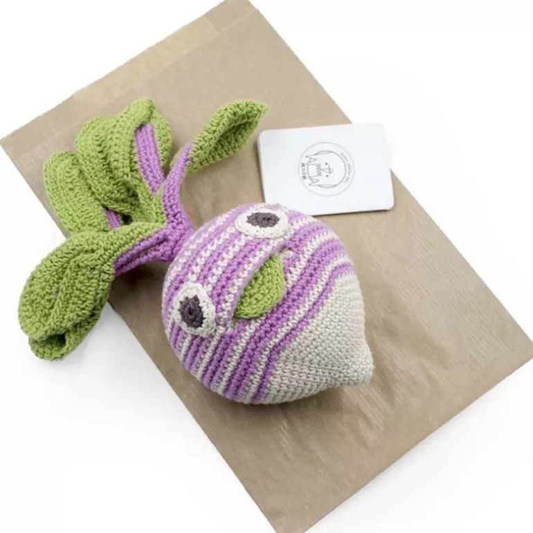 MyuM Jouets Cuisine, Dînette<Hochet Navet Raye En Crochet "The Veggy Toys", Coton Bio