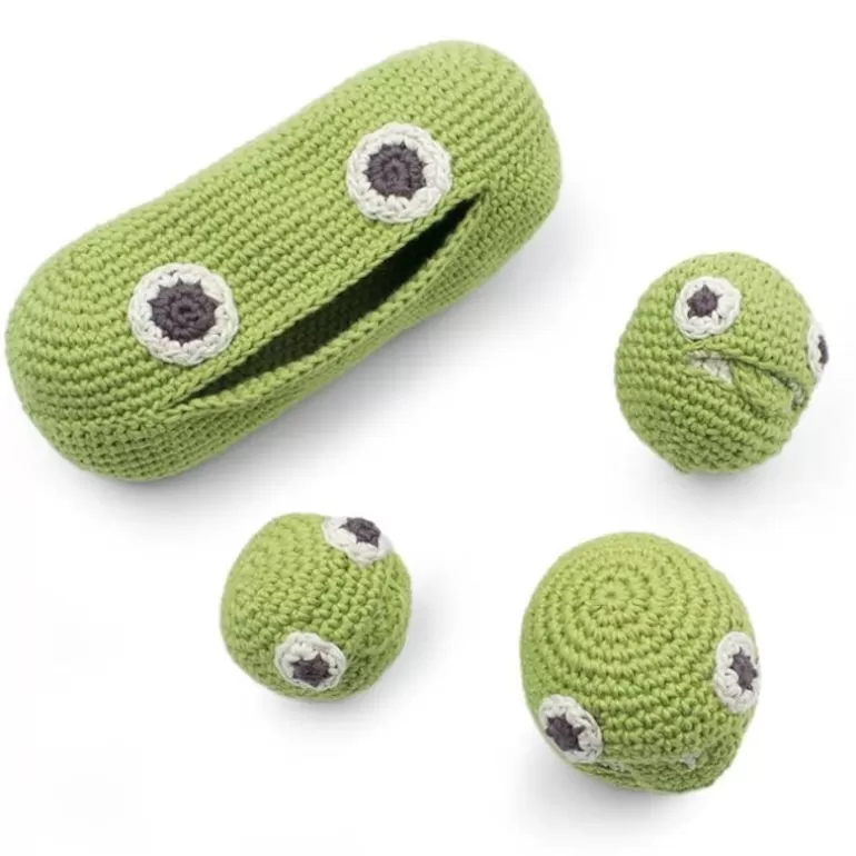 MyuM Jouets Cuisine, Dînette<Hochet Petits Pois En Crochet "The Veggy Toys", Coton Bio