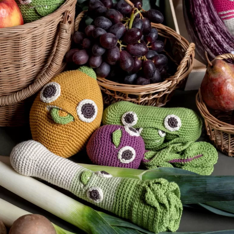 MyuM Jouets Cuisine, Dînette<Hochet Petits Pois En Crochet "The Veggy Toys", Coton Bio