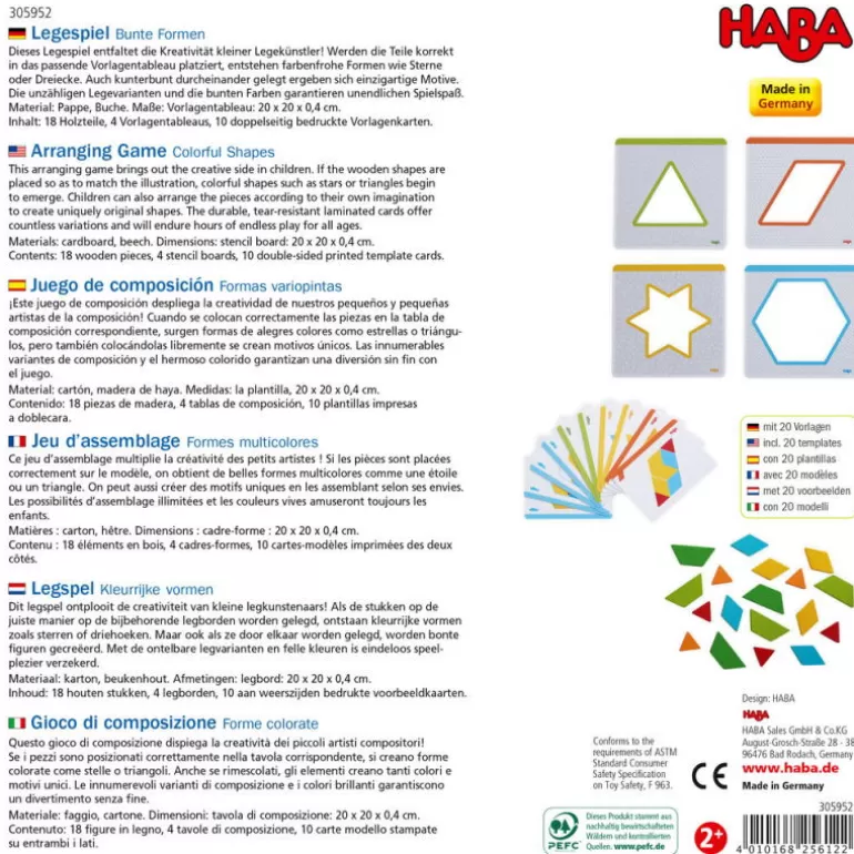 HABA Jouets Haba Fabriqués En Allemagne<Jeu D'Assemblage "Formes MultiColorés" 305952