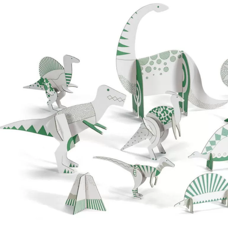 Djeco Paper Toys<Kit Animaux Diy "Dinosaures" 8004 Color. Assemble. Play