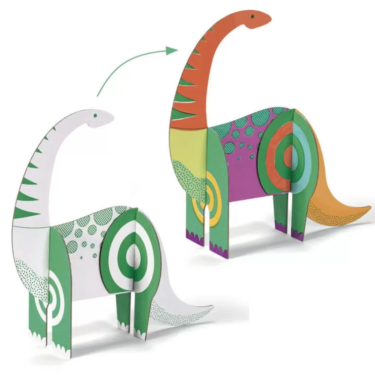 Djeco Paper Toys<Kit Animaux Diy "Dinosaures" 8004 Color. Assemble. Play
