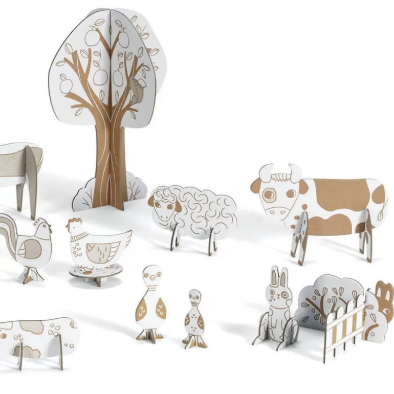 Djeco Paper Toys<Kit Animaux Diy "Ferme" 8000 Color. Assemble. Play