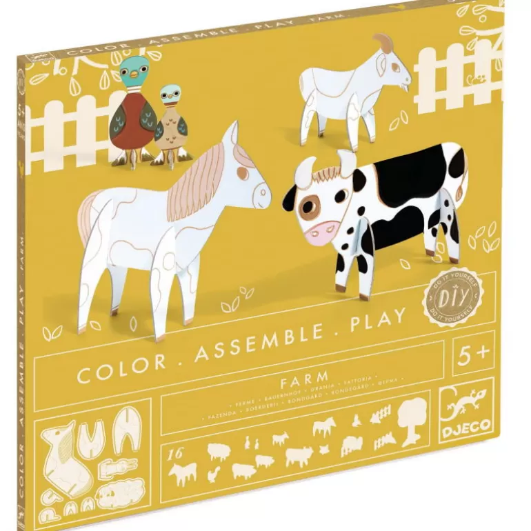 Djeco Paper Toys<Kit Animaux Diy "Ferme" 8000 Color. Assemble. Play