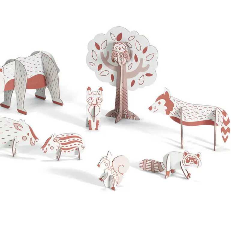 Djeco Paper Toys<Kit Animaux Diy "Foret" 8001 Color. Assemble. Play