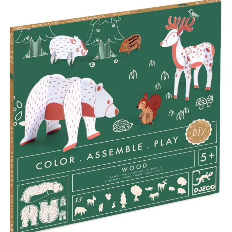 Djeco Paper Toys<Kit Animaux Diy "Foret" 8001 Color. Assemble. Play