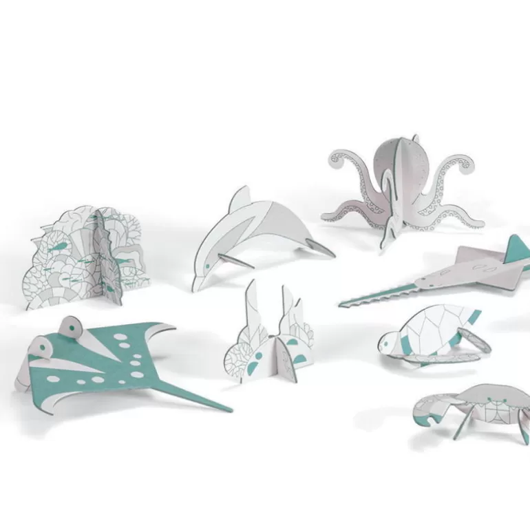 Djeco Paper Toys<Kit Animaux Diy "Mer" 8002 Color. Assemble. Play