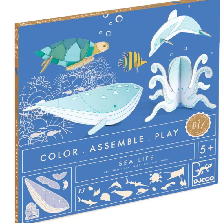Djeco Paper Toys<Kit Animaux Diy "Mer" 8002 Color. Assemble. Play