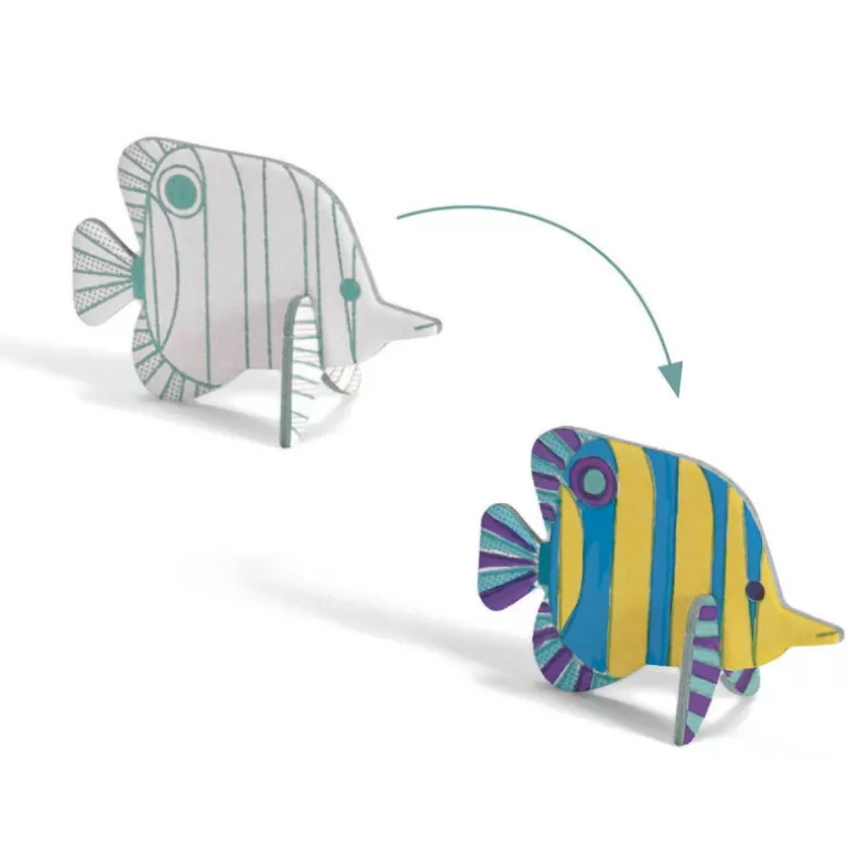 Djeco Paper Toys<Kit Animaux Diy "Mer" 8002 Color. Assemble. Play