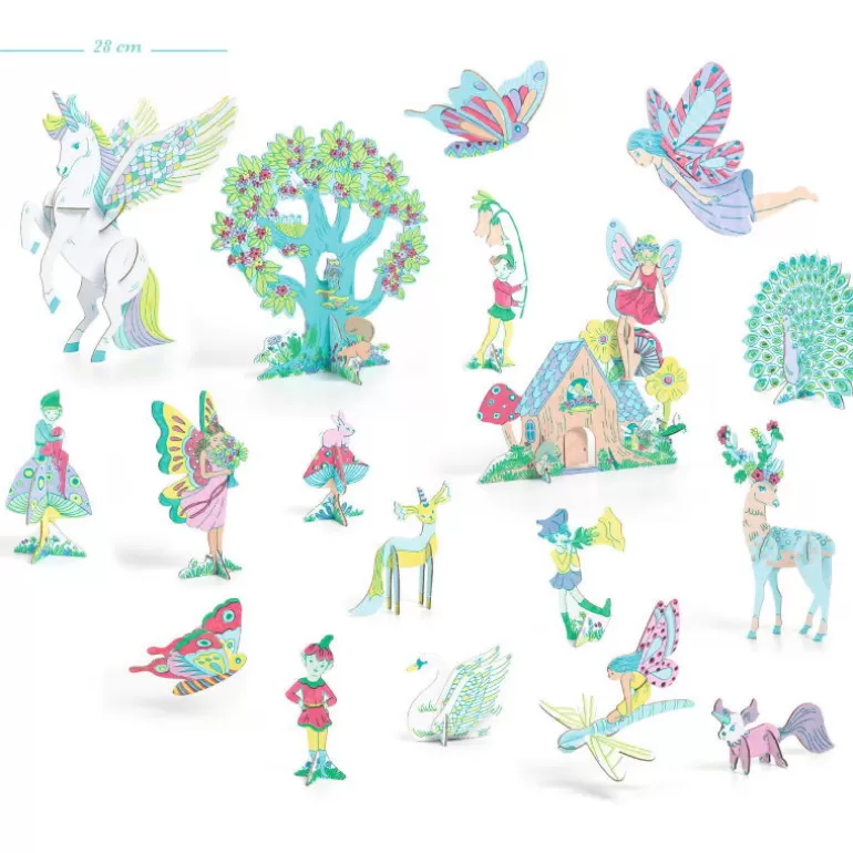 Djeco Paper Toys<Kit Figurines Fees Diy "Monde Feerique" 8008 Color. Assemble. Play