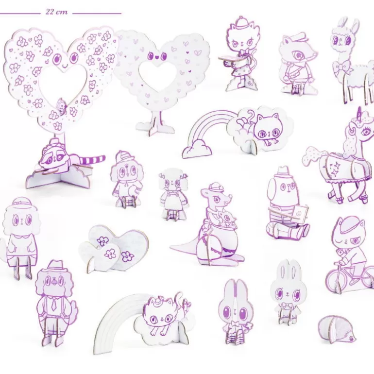 Djeco Paper Toys<Kit Figurines Kawai Diy "Kawaii World" 8007 Color. Assemble. Play