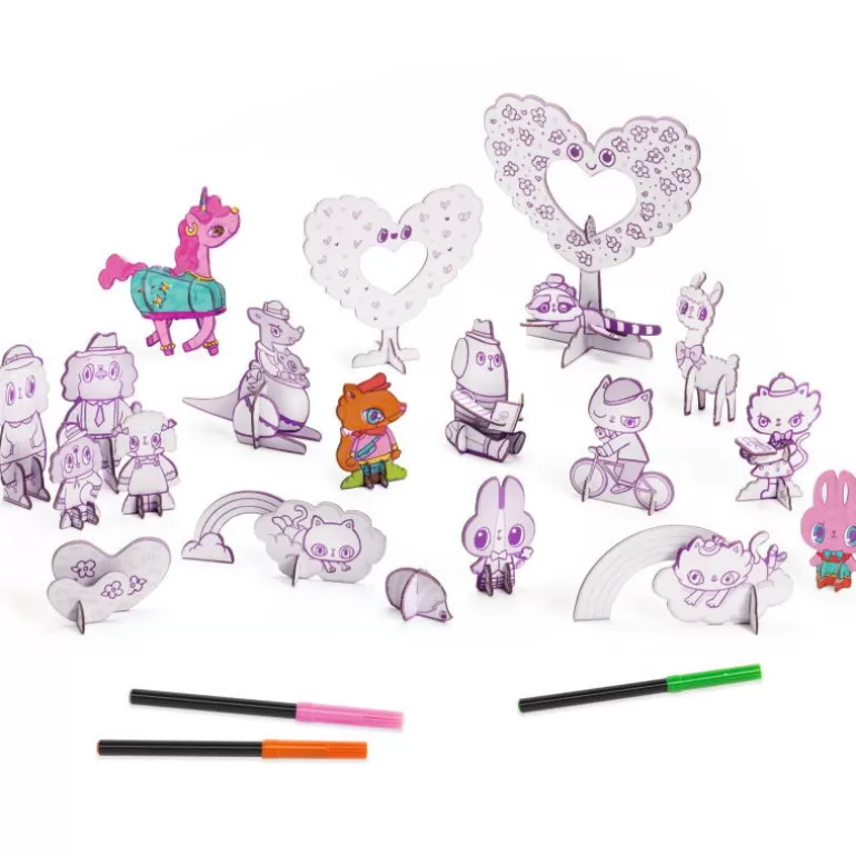 Djeco Paper Toys<Kit Figurines Kawai Diy "Kawaii World" 8007 Color. Assemble. Play