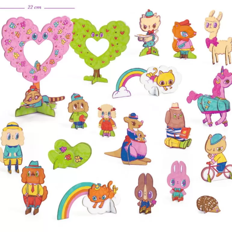 Djeco Paper Toys<Kit Figurines Kawai Diy "Kawaii World" 8007 Color. Assemble. Play