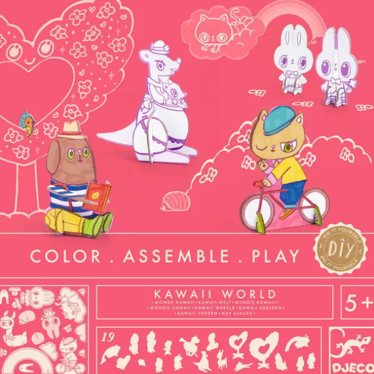 Djeco Paper Toys<Kit Figurines Kawai Diy "Kawaii World" 8007 Color. Assemble. Play