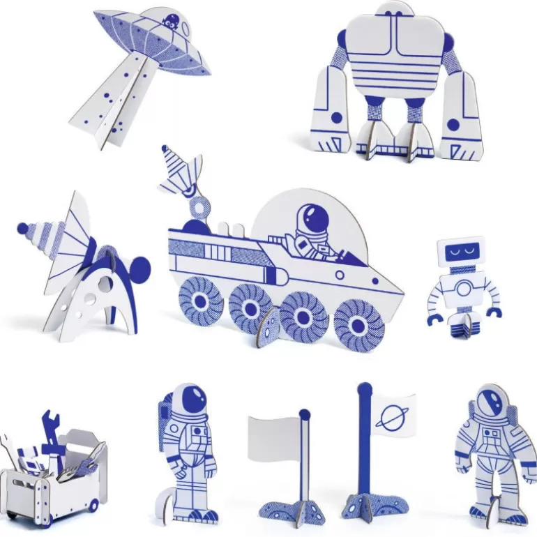 Djeco Paper Toys<Kit Fusee Spatiale Diy 8009 Color. Assemble. Play