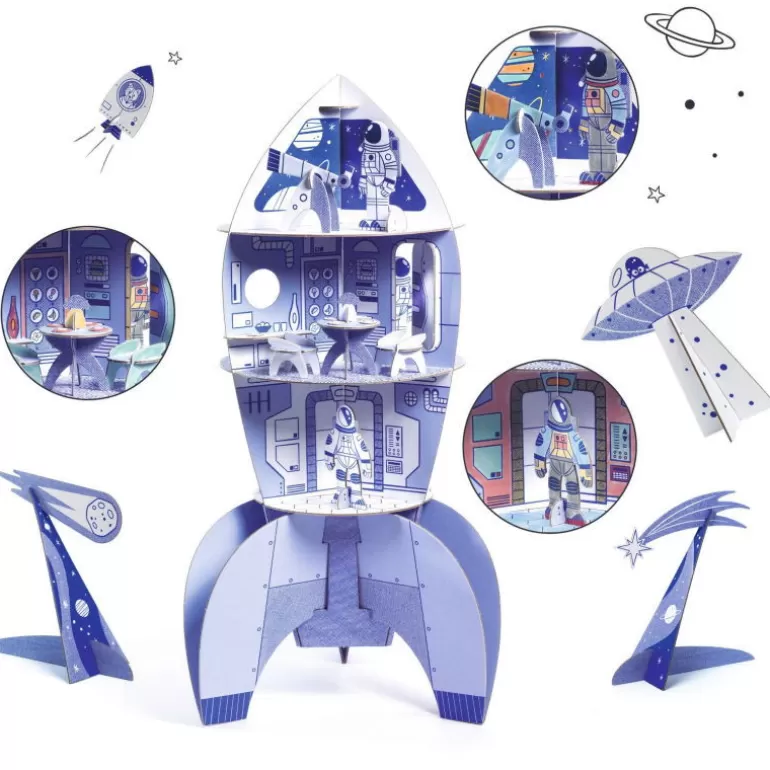 Djeco Paper Toys<Kit Fusee Spatiale Diy 8009 Color. Assemble. Play