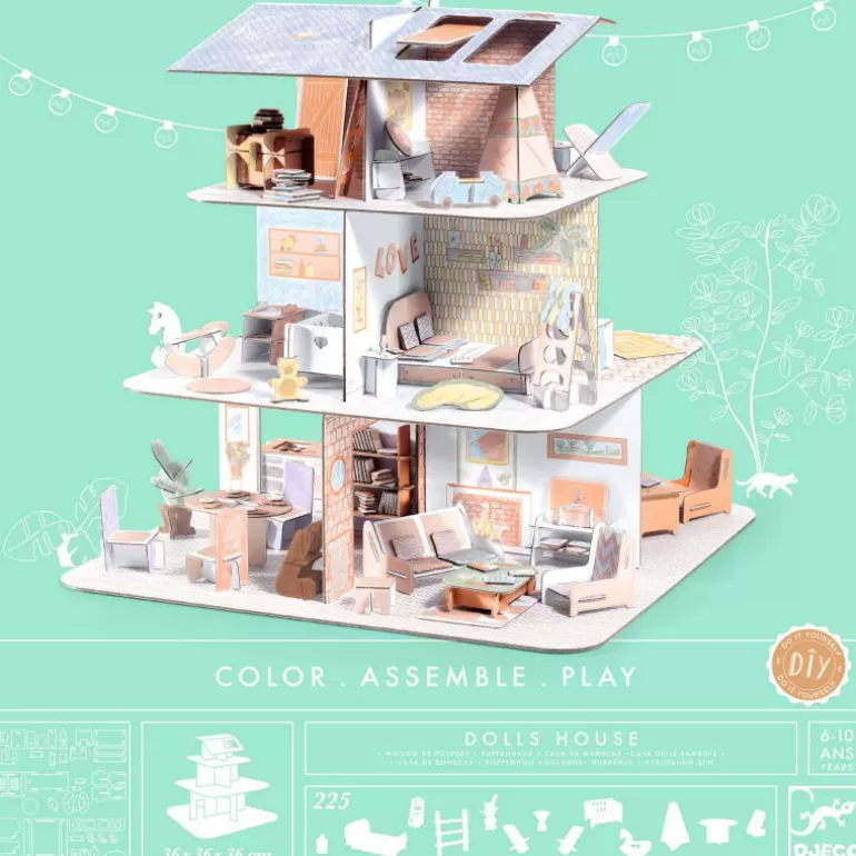 Djeco Paper Toys<Kit Maison De Poupee Diy 8005 Color. Assemble. Play