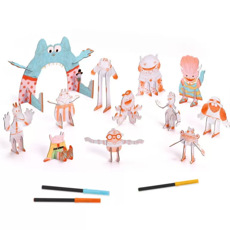 Djeco Paper Toys<Kit Monstres Diy "Team Monsters" 8006 Color. Assemble. Play