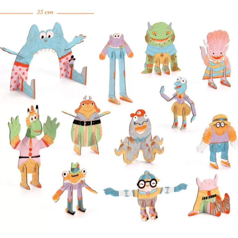 Djeco Paper Toys<Kit Monstres Diy "Team Monsters" 8006 Color. Assemble. Play