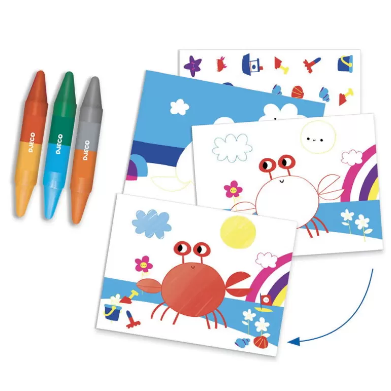 Djeco Paper Toys<La Mer Et Ses Plaisirs, Coffret D'Activites Creatives Pour Enfant 9294