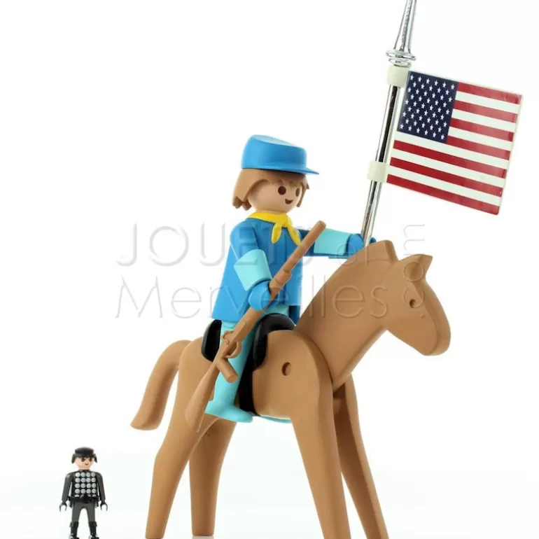 PLASTOY Déco Design<Le Cavalier Americain Et Son Cheval Playmobil Collectoys