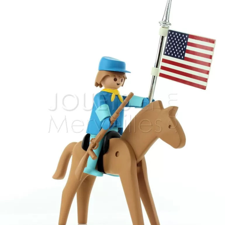 PLASTOY Déco Design<Le Cavalier Americain Et Son Cheval Playmobil Collectoys