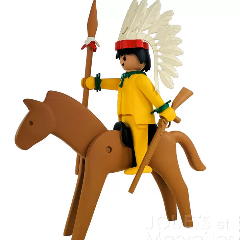 PLASTOY Déco Design<Le Chef Indien Et Son Cheval Playmobil Collectoys