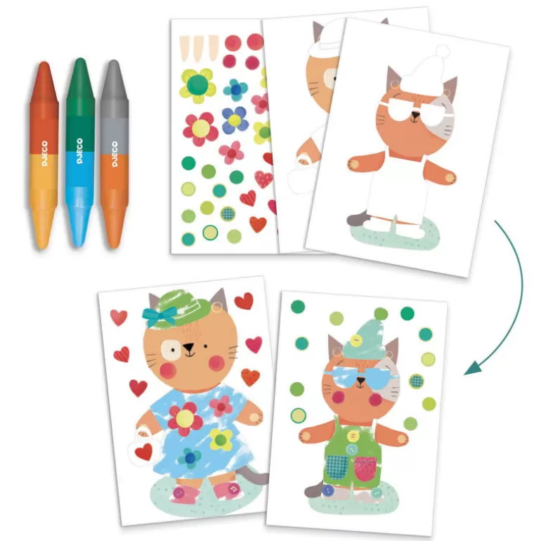 Djeco Paper Toys<Les Animaux Et Leur Maison, Coffret D'Activites Creatives Pour Enfant 9293