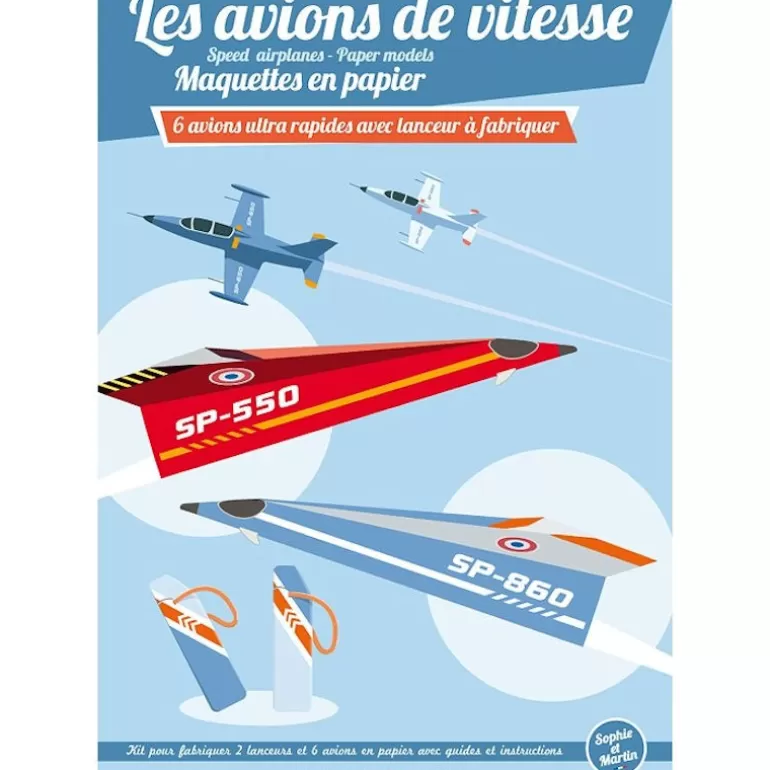 Sophie et Martin Jeux Loisirs Créatifs Fabriqués En France<Les Avions De Vitesse, Maquettes En Papier ''
